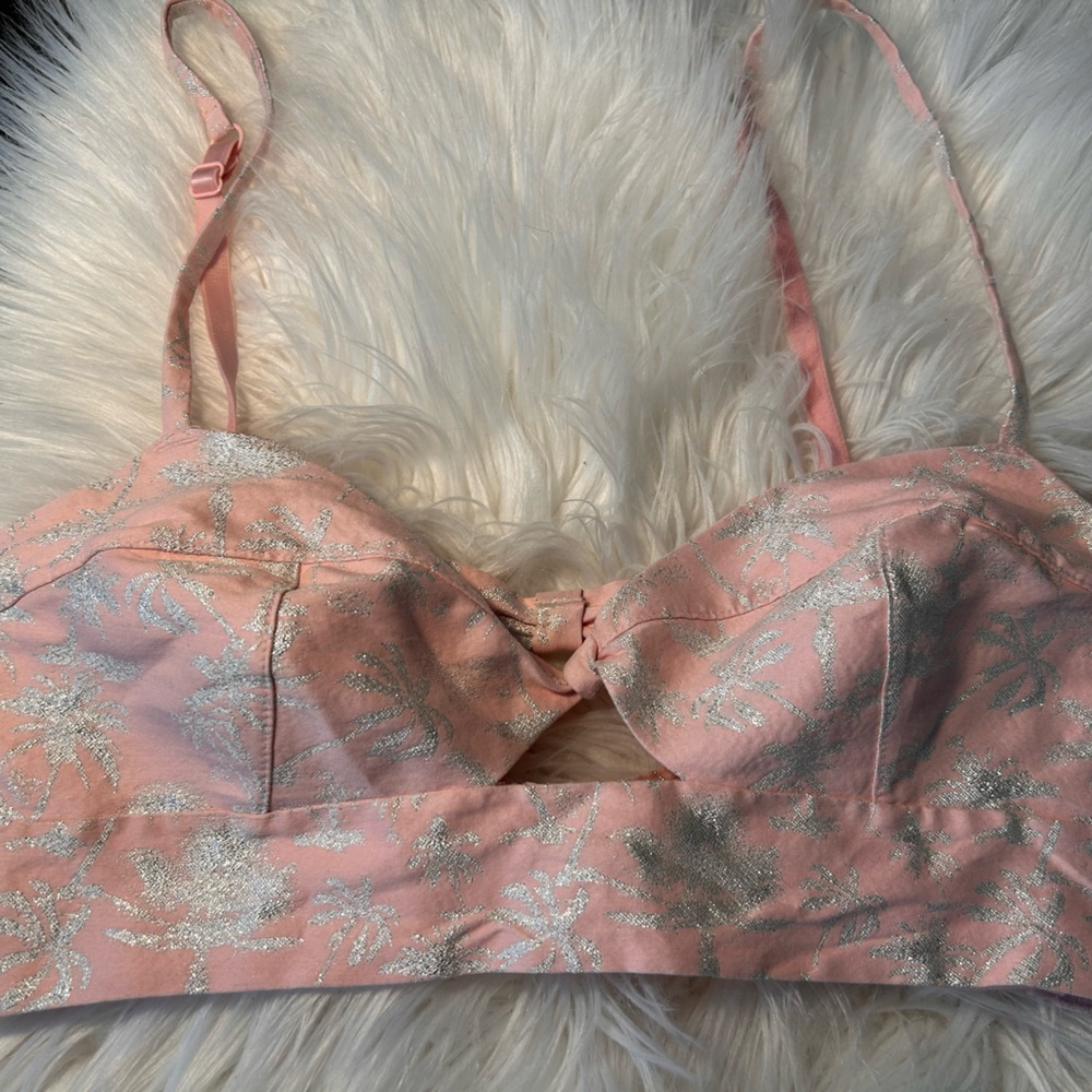 Victoria’s Secret Pink and Silver Floral Bralette